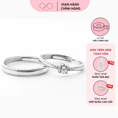 Nhẫn Đôi Bạc S925 Dreamsilver Mon Amour chỉnh size cặp đôi ND20 650k
