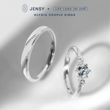 Nhẫn Đôi Bạc S925 JENSY Đá Olydia Đôi Tình Yêu Nam Nữ Giá Ưu Đãi 871.000