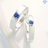 Nhẫn đôi bạc tình nhân ND95 đá xanh dương khắc tên - Giá ưu đãi 599.000₫