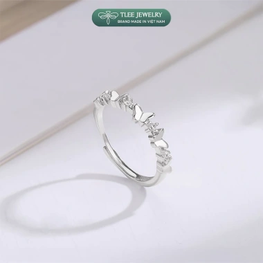 Nhẫn Đôi Bạc TLEE Đeo Nam Nữ Thiết Kế Xoắn Bóng, Đính Đá Tình Yêu - Giá Ưu Đãi 880k