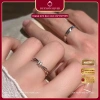 Nhẫn đôi bạc Ý 925 Nam Nữ Knot Duyson Silver - Đính đá, chỉnh cỡ, giá ưu đãi 340k