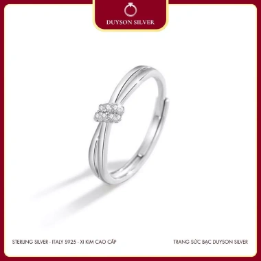 Nhẫn đôi bạc Ý 925 Nam Nữ Knot Duyson Silver - Đính đá, chỉnh cỡ, giá ưu đãi 340k 10 Nhẫn đôi bạc Ý 925 Nam Nữ Knot Duyson Silver - Đính đá, chỉnh cỡ, giá ưu đãi 340k 10