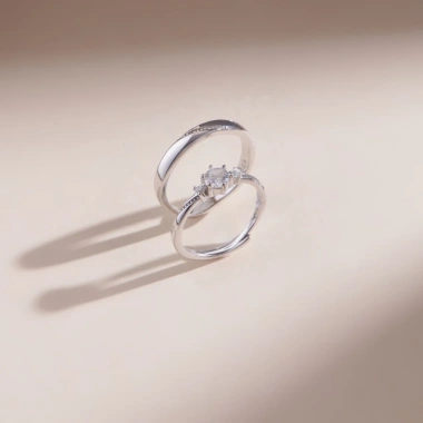 Nhẫn đôi nam nữ bạc xi bạch kim đá Moissanite GRA LAVESTA KC95 – 1,465,000₫ 5
