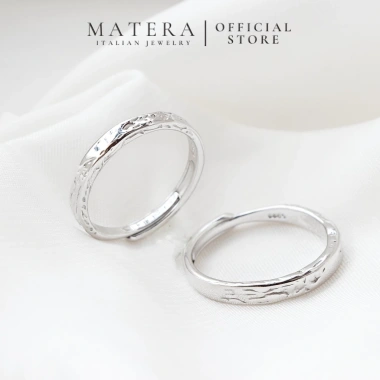 Nhẫn đôi tình yêu MATERA bạc S999 - Điêu khắc Sông Băng vĩnh cửu MNH09 giảm 785k