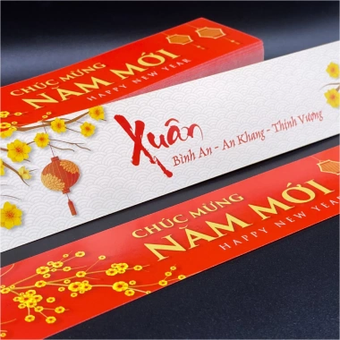 Nhãn Giấy Dài 100 Tờ Không Keo Chúc Mừng Năm Mới Trang Trí Giỏ Quà Tết 2 Mặt In 29.000 2