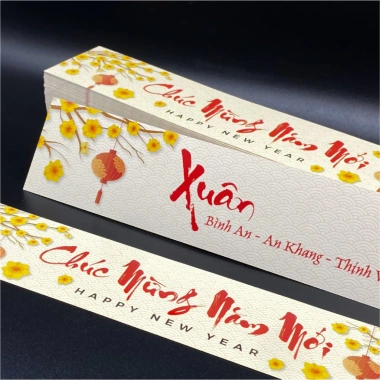 Nhãn Giấy Dài 100 Tờ Không Keo Chúc Mừng Năm Mới Trang Trí Giỏ Quà Tết 2 Mặt In 29.000 3