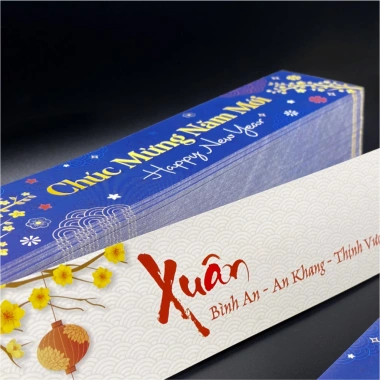 Nhãn Giấy Dài 100 Tờ Không Keo Chúc Mừng Năm Mới Trang Trí Giỏ Quà Tết 2 Mặt In 29.000 4