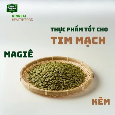 Nhân hạt bí xanh Ấn Độ RIN REAL - Hạt bí rang tách vỏ, dinh dưỡng, ăn kiêng giảm cân, chỉ 65k (giá gốc 83.2k)