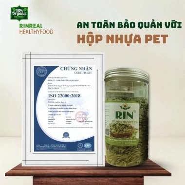 Nhân hạt bí xanh Ấn Độ RIN REAL - Hạt bí rang tách vỏ, dinh dưỡng, ăn kiêng giảm cân, chỉ 65k (giá gốc 83.2k)