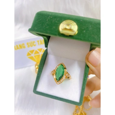 Nhẫn hạt dưa đa màu mặt xanh đỏ trắng - Giá gốc 120.960đ, giảm còn 96.000đ