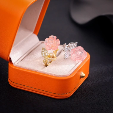 Nhẫn kim cương Camellia điều chỉnh size - phong cách mới, thời trang cho CU68