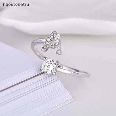 Nhẫn kim cương giả 26 chữ cái có thể điều chỉnh - thời trang nữ, quà tặng 8