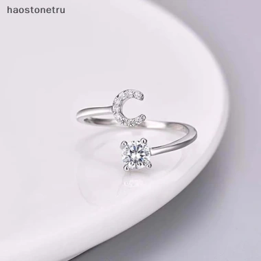 Nhẫn kim cương giả 26 chữ cái có thể điều chỉnh - thời trang nữ, quà tặng 10
