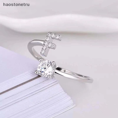 Nhẫn kim cương giả 26 chữ cái có thể điều chỉnh - thời trang nữ, quà tặng 13