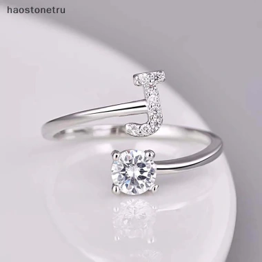 Nhẫn kim cương giả 26 chữ cái có thể điều chỉnh - thời trang nữ, quà tặng 15