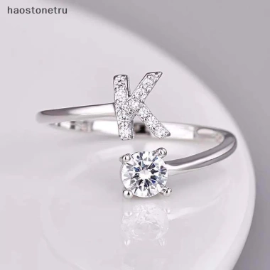 Nhẫn kim cương giả 26 chữ cái có thể điều chỉnh - thời trang nữ, quà tặng 16