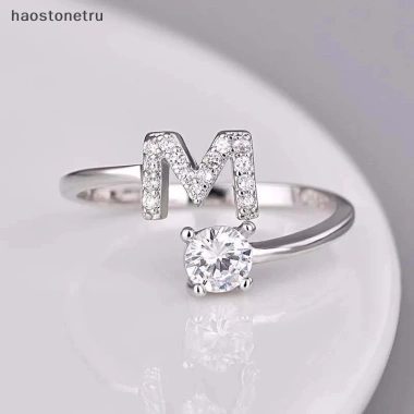 Nhẫn kim cương giả 26 chữ cái có thể điều chỉnh - thời trang nữ, quà tặng 18