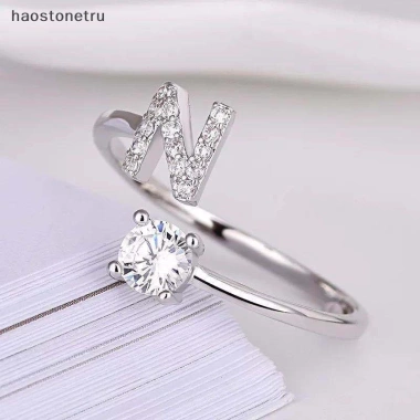 Nhẫn kim cương giả 26 chữ cái có thể điều chỉnh - thời trang nữ, quà tặng 19