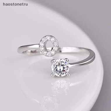 Nhẫn kim cương giả 26 chữ cái có thể điều chỉnh - thời trang nữ, quà tặng 20
