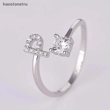 Nhẫn kim cương giả 26 chữ cái có thể điều chỉnh - thời trang nữ, quà tặng 21