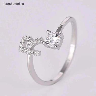 Nhẫn kim cương giả 26 chữ cái có thể điều chỉnh - thời trang nữ, quà tặng 22