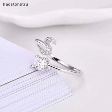 Nhẫn kim cương giả 26 chữ cái có thể điều chỉnh - thời trang nữ, quà tặng 23