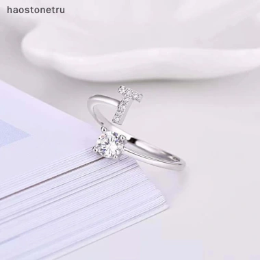 Nhẫn kim cương giả 26 chữ cái có thể điều chỉnh - thời trang nữ, quà tặng 24