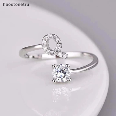Nhẫn kim cương giả 26 chữ cái có thể điều chỉnh - thời trang nữ, quà tặng 30
