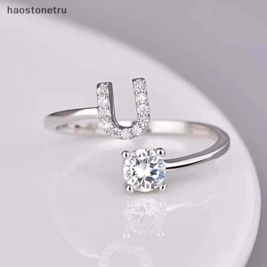 Nhẫn kim cương giả 26 chữ cái có thể điều chỉnh - thời trang nữ, quà tặng 31