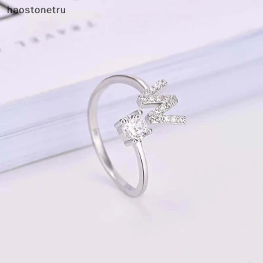 Nhẫn kim cương giả 26 chữ cái có thể điều chỉnh - thời trang nữ, quà tặng 32
