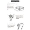 Nhẫn kim cương Moissanite 6 ly cao cấp viền xoắn GRA - Bạc S925 Celestial Twirl NMSJ1 2