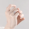 Nhẫn kim cương Moissanite 6 ly cao cấp viền xoắn GRA - Bạc S925 Celestial Twirl NMSJ1 3