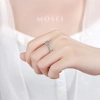 Nhẫn kim cương Moissanite 6 ly cao cấp viền xoắn GRA - Bạc S925 Celestial Twirl NMSJ1 4