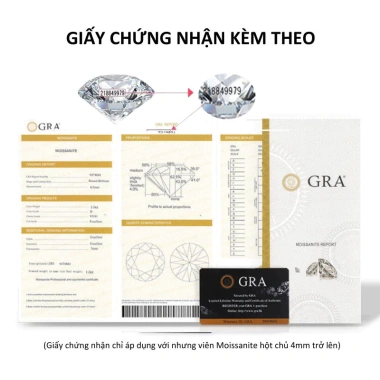 Nhẫn kim cương Moissanite 6 ly cao cấp viền xoắn GRA - Bạc S925 Celestial Twirl NMSJ1
