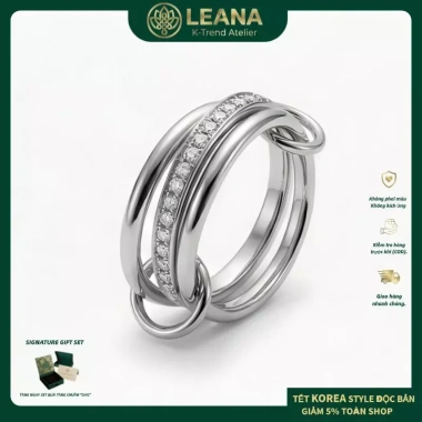 Nhẫn LEANA Ring phong cách nữ ánh sáng cao zirconia hai màu giảm còn 427.900₫