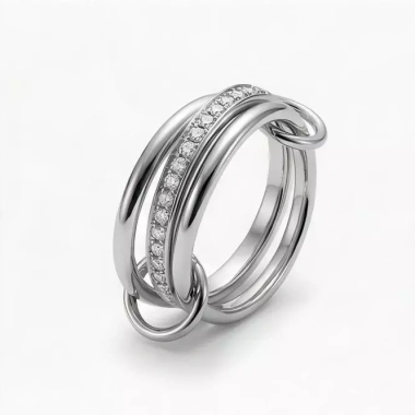 Nhẫn LEANA Ring phong cách nữ ánh sáng cao zirconia hai màu giảm còn 427.900₫