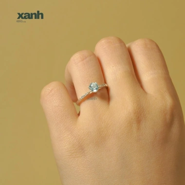 Nhẫn Lưu Ly đá thiên nhiên đa sắc ngũ hành may mắn - Lấp lánh, thanh lịch, sang trọng Xanh Jewelry 5