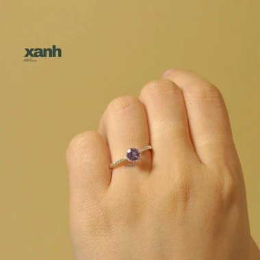 Nhẫn Lưu Ly đá thiên nhiên đa sắc ngũ hành may mắn - Lấp lánh, thanh lịch, sang trọng Xanh Jewelry 6