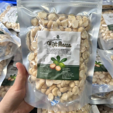 Nhân macca Đăk Lăk vỡ chín sạch thơm béo 500gr hút chân không Giá 89.000 VND