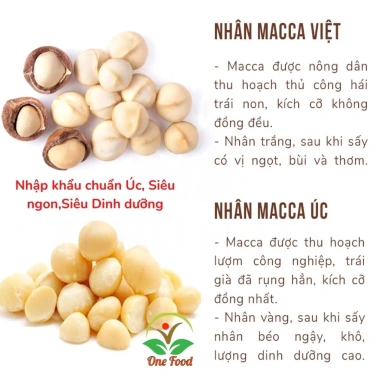 Nhân Macca Nguyên Hạt Loại 1 To Giòn Thơm - Hạt Macca Đã Tách Vỏ Ngon OneFood68 4