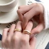 Nhẫn mở hai lớp đá cẩm thạch tối giản cho nữ - Xếp chồng, trang sức hàng ngày, giảm giá 21% chỉ 47.940₫