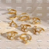 Nhẫn mở HYCEO Zircon sáng bóng thép không gỉ, mạ vàng 18K, chống rỉ sét, phong cách sang trọng - Giá ưu đãi 100.100₫
