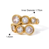 Nhẫn mở HYCEO Zircon sáng bóng thép không gỉ, mạ vàng 18K, chống rỉ sét, phong cách sang trọng - Giá ưu đãi 100.100₫ 2
