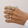 Nhẫn mở HYCEO Zircon sáng bóng thép không gỉ, mạ vàng 18K, chống rỉ sét, phong cách sang trọng - Giá ưu đãi 100.100₫ 4