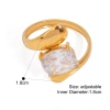 Nhẫn mở HYCEO Zircon sáng bóng thép không gỉ, mạ vàng 18K, chống rỉ sét, phong cách sang trọng - Giá ưu đãi 100.100₫ 10
