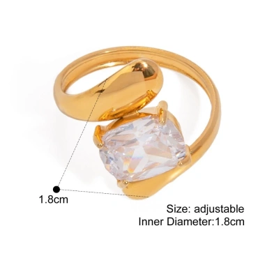 Nhẫn mở HYCEO Zircon sáng bóng thép không gỉ, mạ vàng 18K, chống rỉ sét, phong cách sang trọng - Giá ưu đãi 100.100₫ 10 Nhẫn mở HYCEO Zircon sáng bóng thép không gỉ, mạ vàng 18K, chống rỉ sét, phong cách sang trọng - Giá ưu đãi 100.100₫ 10
