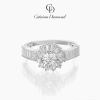 Nhẫn Moissanite 0,8 Carat Caterina Solitaire Pavé DR023 Kiểm định GRA 3,89 triệu