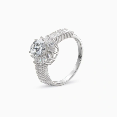 Nhẫn Moissanite 0,8 Carat Caterina Solitaire Pavé DR023 Kiểm định GRA 3,89 triệu