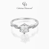Nhẫn Moissanite 0,8ct Caterina Solitaire Pavé DR026 - Kiểm định GRA, giảm còn 1,55tr
