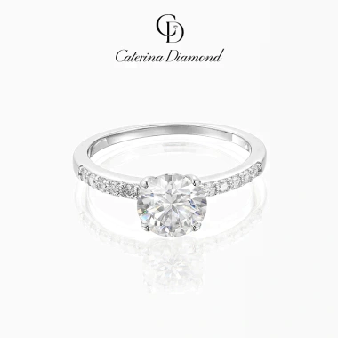 Nhẫn Moissanite 1 Carat Caterina DR011 Kiểm định GRA - Solitaire sang trọng cho đám cưới, giảm còn 1.55 triệu